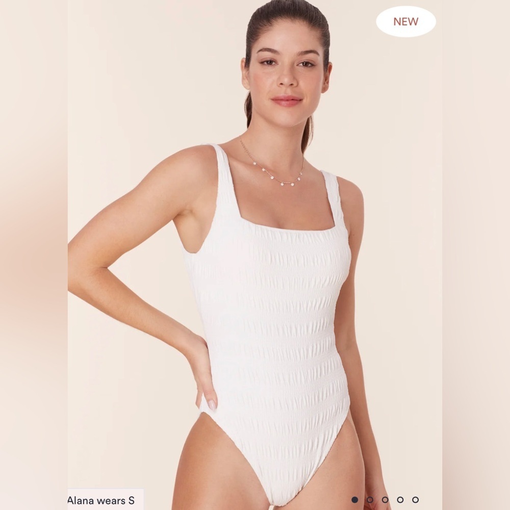 NWT Andie Swim, The Miami One Piece. Size Medium. White. Lined with cups